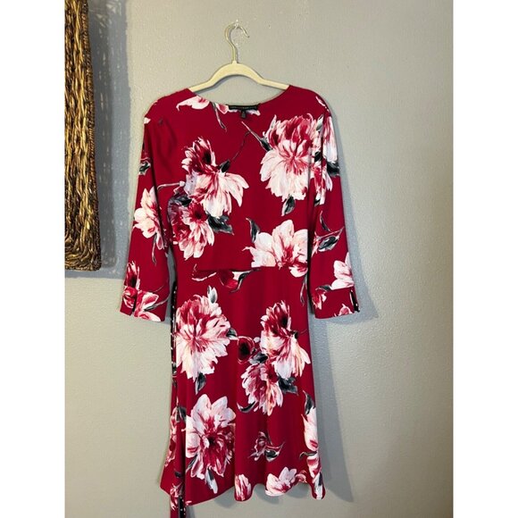 WHBM Medium M Reversible Floral Dot Faux Wrap Dress No Belt - Picture 10 of 15